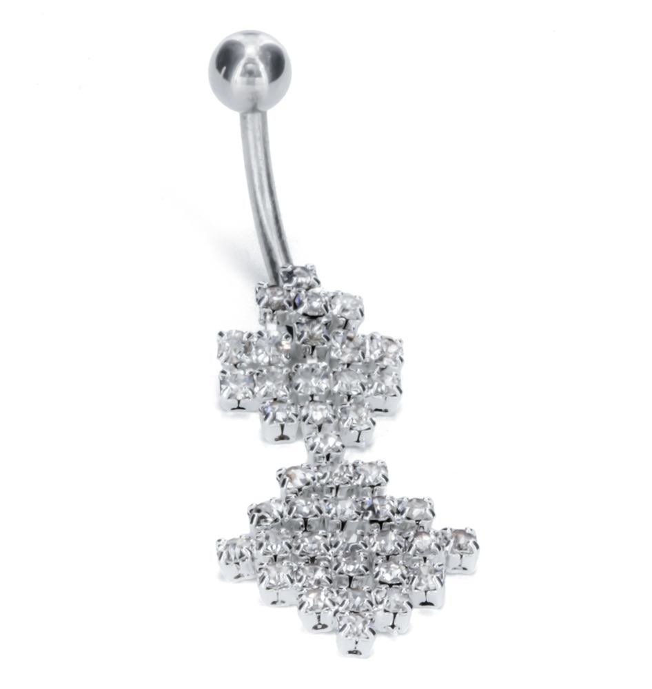 Full of Crystals Drop Belly Button Ring
