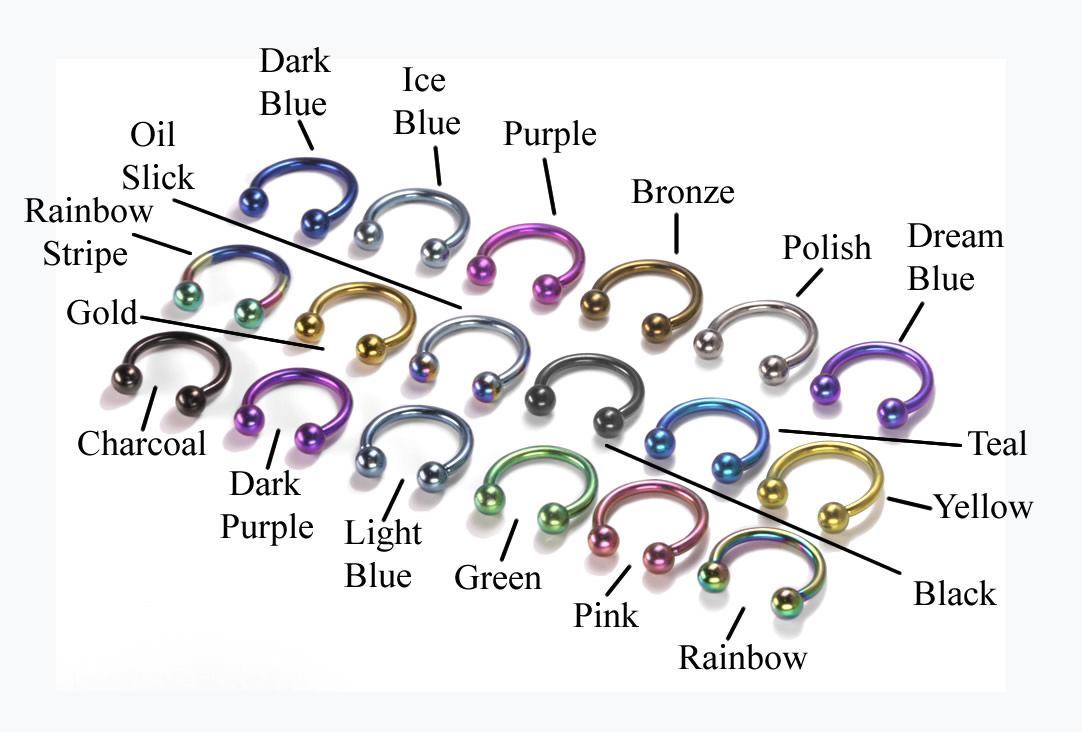 18g Titanium Circular Barbell- Color Options