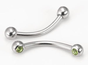 16g 3/8" Steel Micro Bent Barbell with 90 Degree Jewel Balls — Price Per 1 - Painful Pleasures