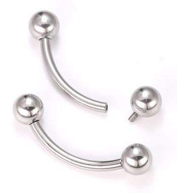 12g Internal Steel Bent Barbell — Price Per 1