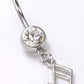 14g 7/16” Crystal Jeweled Musical Note Dangle Belly Button Ring