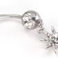 14g 7/16” Crystal Jeweled Sun Burst Belly Button Ring