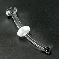 Clear Crystal Glass Bent Retainer — 18g–8g — Price Per 1 - Painful Pleasures