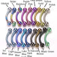 14g Titanium Bent Barbell with Titanium Balls - Color Chart