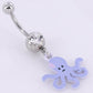 14g 7/16" Lavender Octopus Steel Belly Button Ring