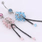 14g 7/16" Dazzling BEADS Dangle Belly Ring Colors