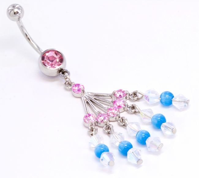 14g 7/16" Guadalupe Market Navel Single Gem Belly Jewelry