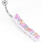 14g 3/8" Sterling Silver TRIANGLE DROPPER Navel Piercing