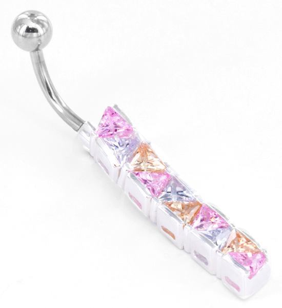 14g 3/8" Sterling Silver TRIANGLE DROPPER Navel Piercing