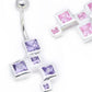 14g 3/8" Sterling Silver SQUARES Belly Piercing Jewelry