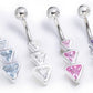 14g 3/8" Sterling Silver TRIANGLES Belly Piercing Jewelry