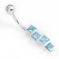 14g 3/8" Sterling Silver STAGE Squares Belly Jewelry