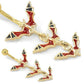 Triple Bats Gold Tone Belly Button Jewelry 14g 7/16"