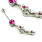 14g 7/16" Single Gem Navel with CZ Flowers