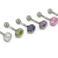 14g 7/16" Jeweled Internally Threaded Titanium Navel Ring