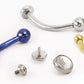 18g Internal 0.8mm Titanium Bent Barbell with Flat Jewel Tops