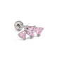 16g 5/16" Triple Pink Heart Steel Barbell — Price Per 1