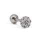 16g 5/16" Six-Petal Crystal Flower Steel Barbell — Price Per 1