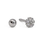 16g 5/16" Six-Petal Crystal Flower Steel Barbell