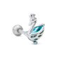 16g 5/16” Aqua Jeweled Swan Straight Barbell — Price Per 1