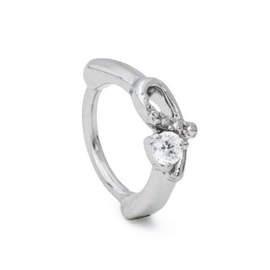 14g 3/8” Asymmetric Loop Crystal Steel Clicker — Price Per 1 - Painful Pleasures