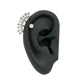 16g 1/4” Crystal Tiara Rhodium Plated Cartilage Earring — Detached Barbell