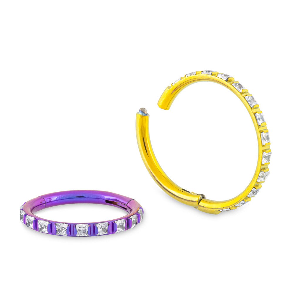 Tilum 16g Square Jewel Sideline Titanium Clicker — Price Per 1