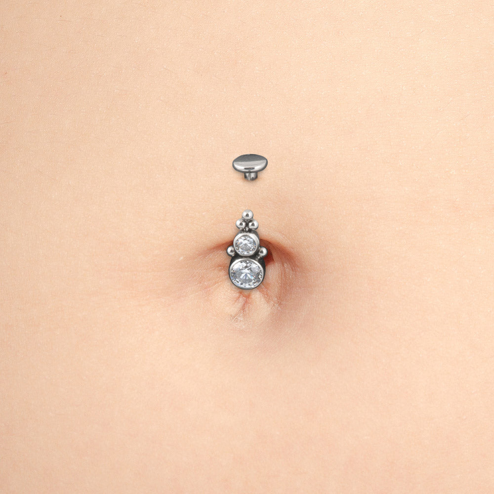 Tilum 14g 3/8” Internal Jeweled Bubbles Titanium Belly Button Ring