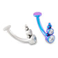 Tilum 14g 3/8” Internal Jeweled Bubbles Titanium Belly Button Ring