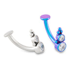 Tilum 14g 3/8” Internal Jeweled Bubbles Titanium Belly Button Ring - Painful Pleasures