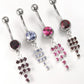 14g 7/16" Single Jewel with Cluster Dangle Belly Button Ring