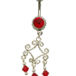 Jewel with Diamond-Shaped Chandelier Dangle Belly Button Ring