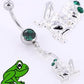 14g 7/16" Single Gem with Hanging Frog Belly Button Ring