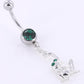 Single Gem with Hanging Frog Belly Button Ring