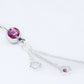 14g 7/16" Pink Jewel with Triple Flower Dangle Belly Button Ring