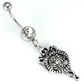 14g 7/16" Dangling Skull & 2 Serpents Belly Button Ring