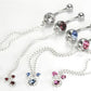 Long Double Chain Dangle with Jewels Belly Button Ring Colors