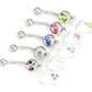 Hollow Heart & Jewel Dangle Belly Button Ring Colors