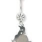 14g 7/16" Crystal Jewel with Super Scary Boo Charm Belly Button Ring