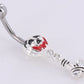 Evil Pumpkin with Axe Dangle Belly Button Ring