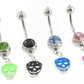 McQueen Designer Skull Fashion Belly Button Ring Colors