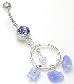 14g 7/16” Jeweled Playful Dangle Belly Button Ring