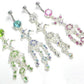 Palm Tree Jeweled Dangle Belly Button Ring Colors