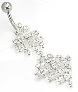 14g 7/16" Full of Crystals Drop Belly Button Ring