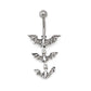 14g 7/16” Triple Bat Dangle Steel Belly Button Ring