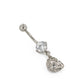 14g 7/16" Heart Caged Jewel Belly Button Ring