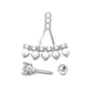 16g 1/4” Mermaid Pearls Rhodium Plated Cartilage Earring