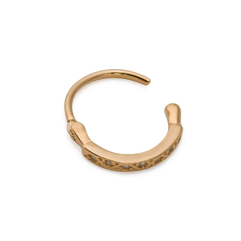 18g 3/8” Crystal Channel Gold Plated Steel Clicker
