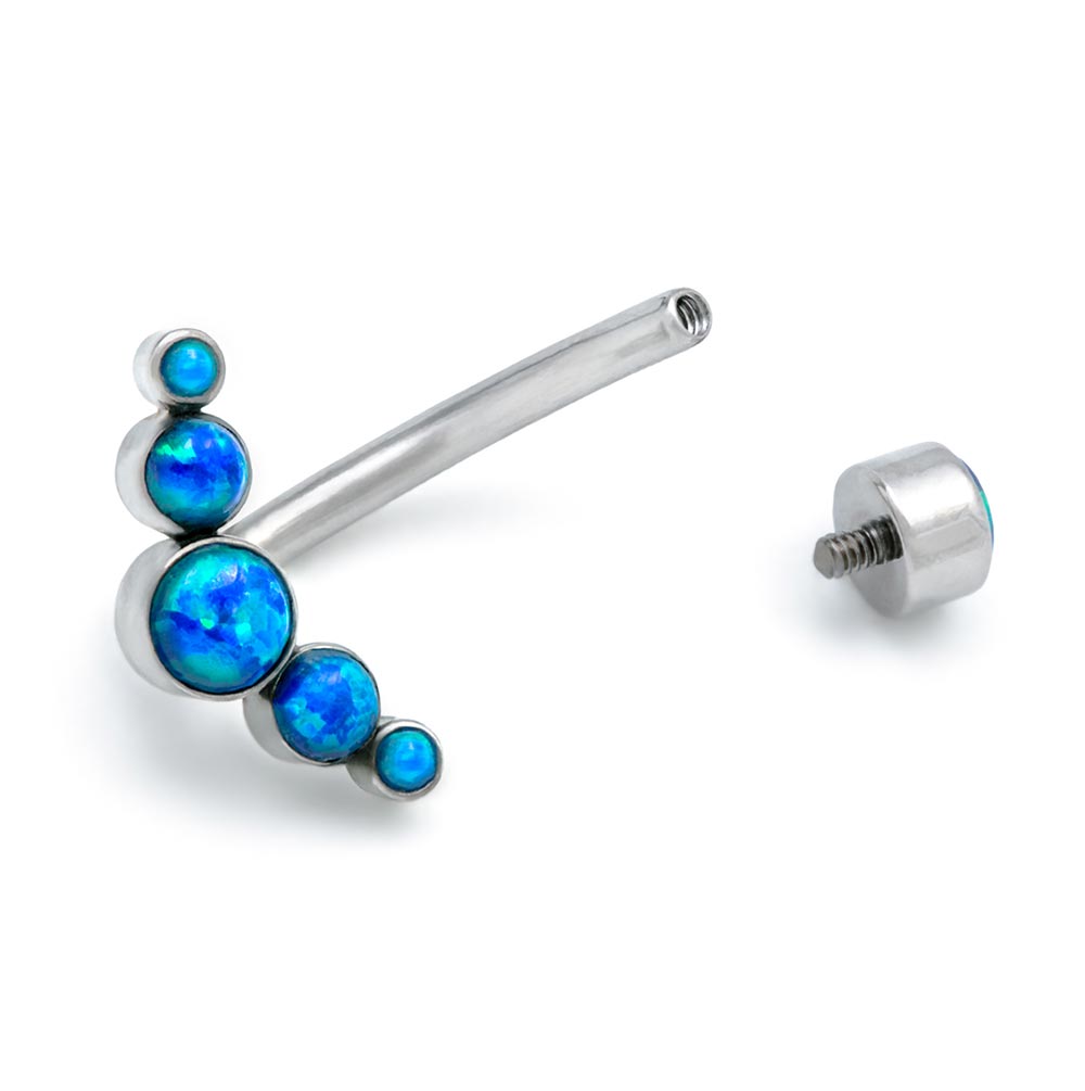 14g 7/16” Crescent Opal Cluster Titanium Belly Button Ring