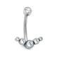 Tilum 14g 7/16” Crescent Jewel Cluster Titanium Belly Button Ring